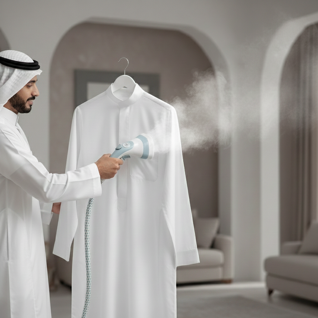 استخدام المكواة المحمولة على القمصان